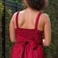 Crimson Chikankari Buttoned Dress