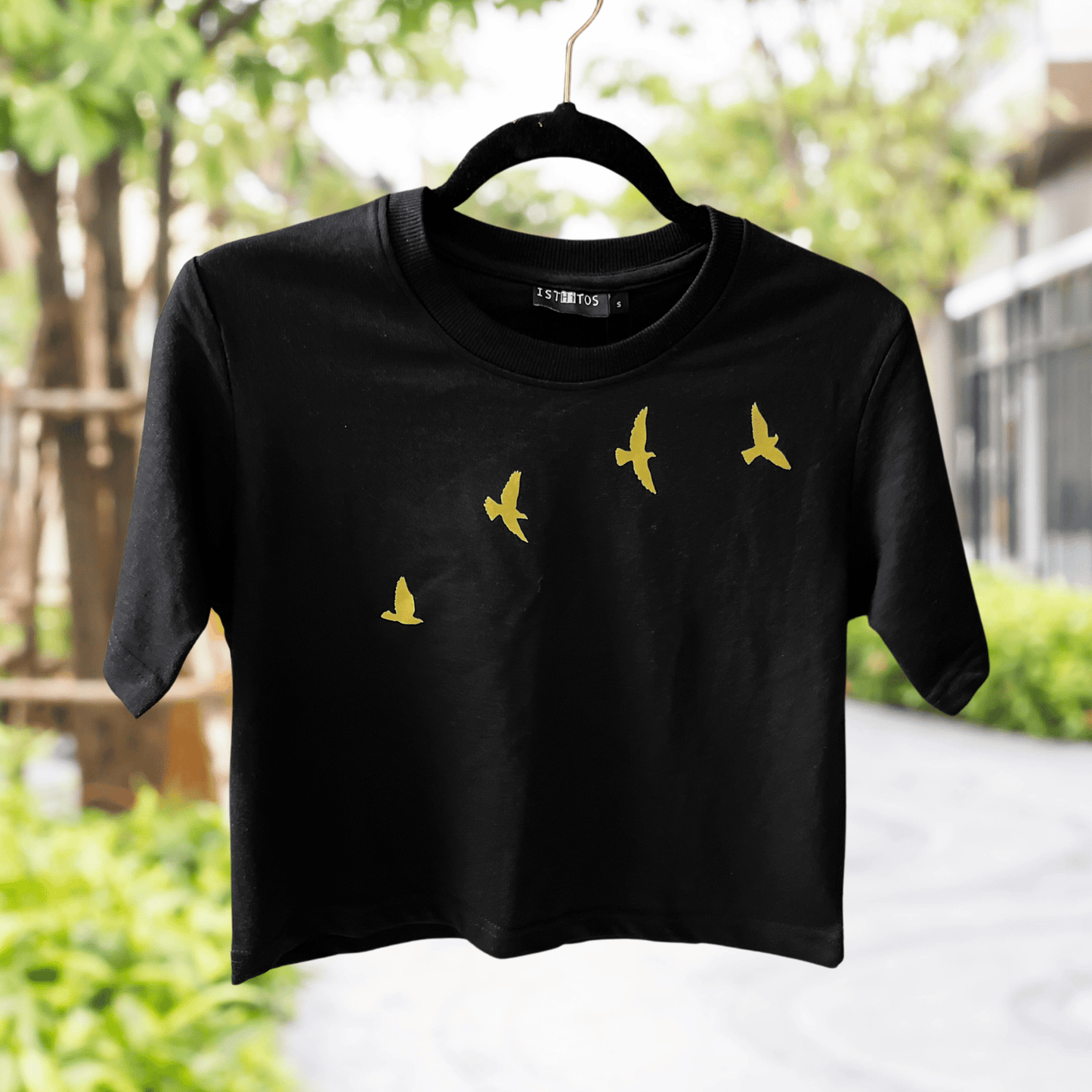 Freedom's Flight: Mountain Majesty Black T-Shirt - Isthitos Apparels