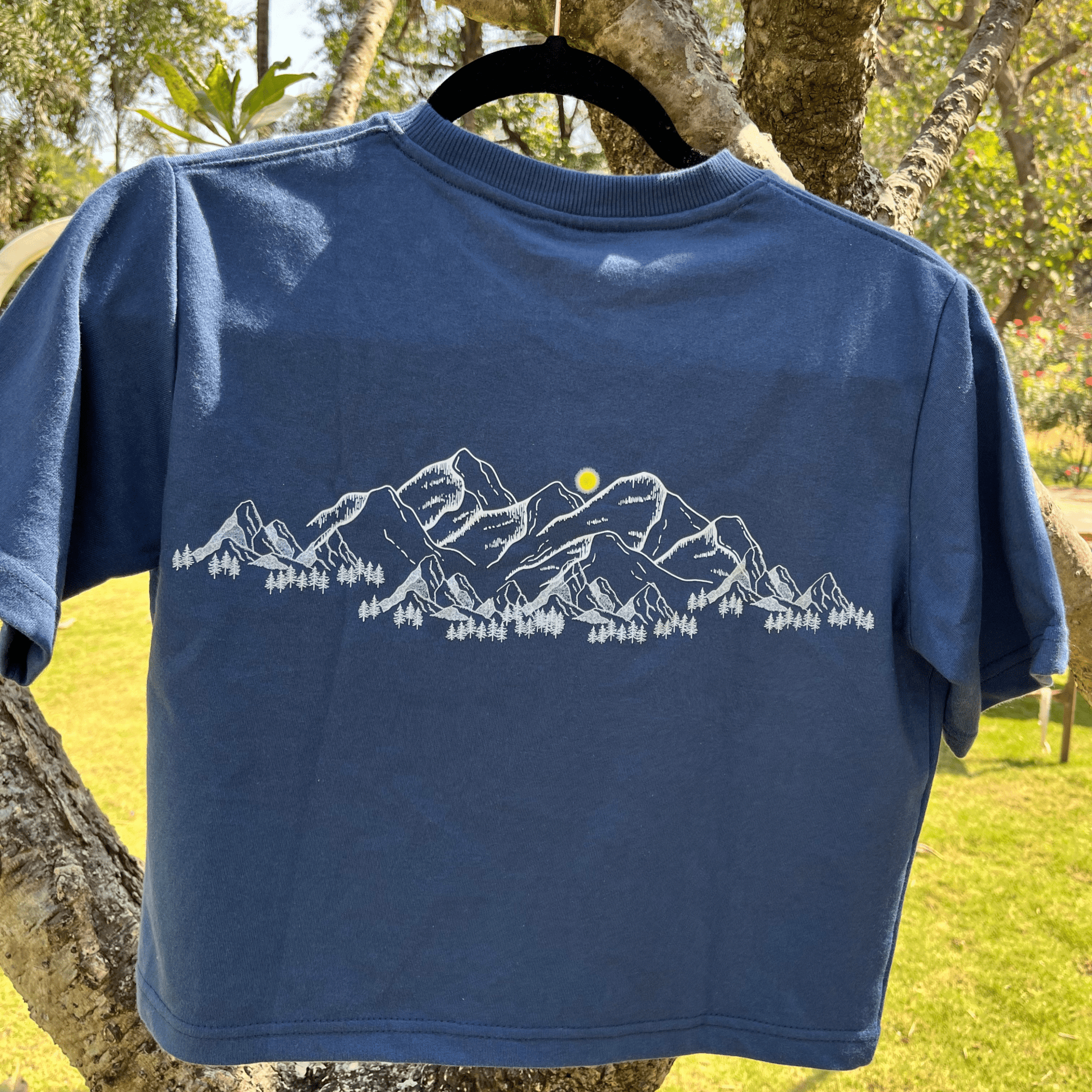 Freedom's Flight: Mountain Majesty Blue T-Shirt - Isthitos Apparels