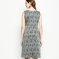 Green Self Design Midi Dress - Isthitos Apparels