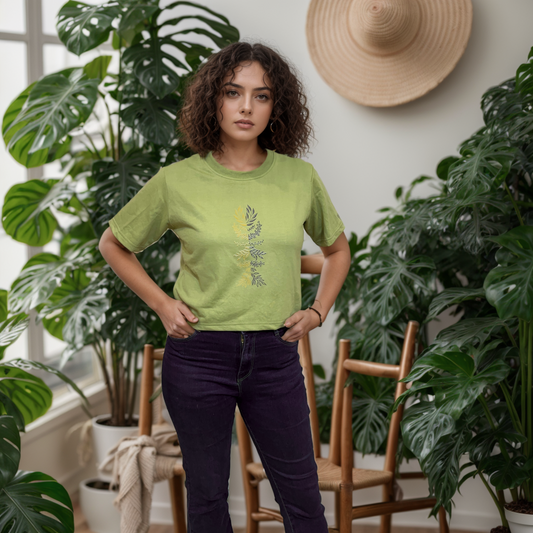 Nature's Embrace: Pista Green Short Tee