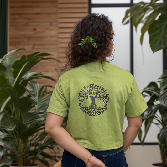 Nature's Embrace: Pista Green Short Tee