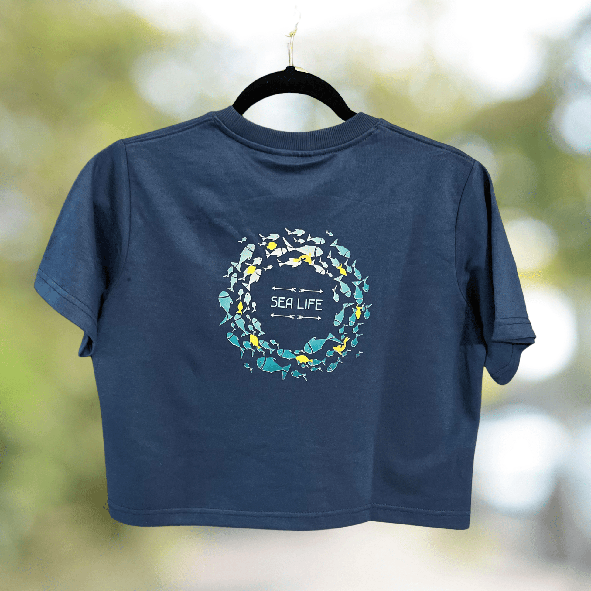 Mystical Depths: Midnight Blue T-Shirt with Unique Sea Life Print - Isthitos Apparels